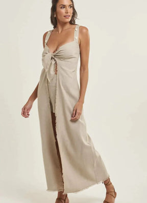 Tunica de linho Mel areia